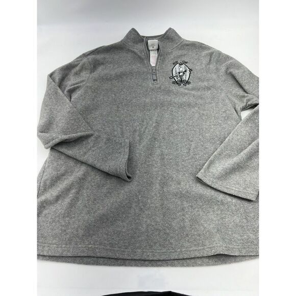 Disney Nightmare before Christmas gray fleece 1/4 zip pullover M - Picture 1 of 4